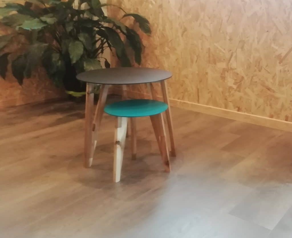 La fabrik_Tables gigognes rondes_Meuble_métal_table_meuble_basse_bois_moderne_design_blanc_noir_tv