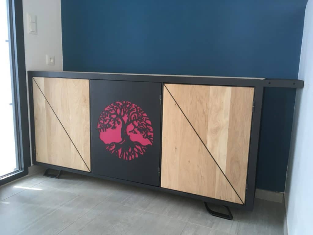 enfilade_La fabrik_Range CD-DVD vide_Meuble_métal_table_meuble_basse_bois_moderne_design_blanc_noir_tv